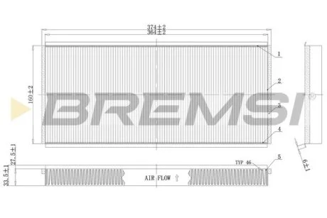 Фільтр салону MB Sprinter/VW LT 96-06 (вугільний) BREMSI FC1335C