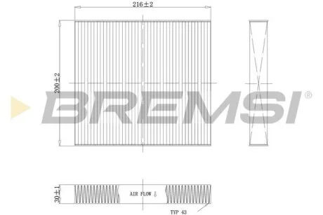 Фільтр салону Nissan X-trail 01-/ Murano 03-/ Infiniti EX 08-/ FX 03- BREMSI FC1341