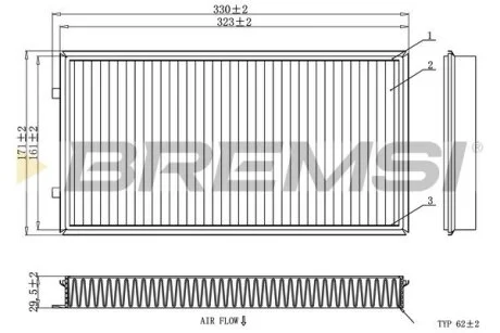 Фільтр салону BMW 7 (E65/E66) 01-08/Rolls-Royce 03- (к-кт 2шт) BREMSI FC1913