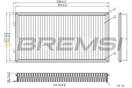 Фільтр салону BMW 7 (E65/66/67) 01-08 (вугільний) (к-кт 2шт.) BREMSI FC1913C