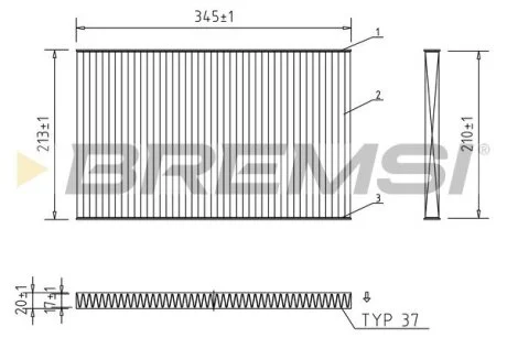 Фільтр салону Audi A6 1.8/2.0/2.3 94- (вугільний) (знято з виробництва) BREMSI FC1921C