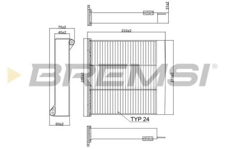 Фільтр салону Mitsubishi Grandis 04-11/L200 06-15/Lancer/Outlander 03-08/Pajero Sport 08- (вугільний) BREMSI FC2417 (фото 1)
