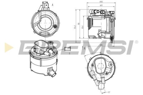 Фільтр паливний Ford Fiesta/Focus 1.6TDCI 03- BREMSI FE0058 (фото 1)