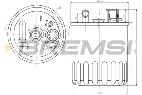 Фільтр паливний MB Sprinter/Vito 2.1D/2.2D/2.7D 99-06 OM611-612 BREMSI FE0368