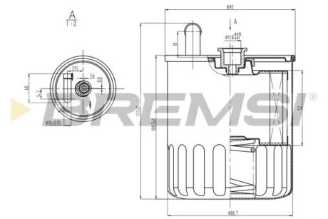 Фильтр топливный MB C-class (W202/W203) E-class (W210) M-class (W163) S-class (W220) 2.2D/2.7D/3.2D BREMSI FE0370