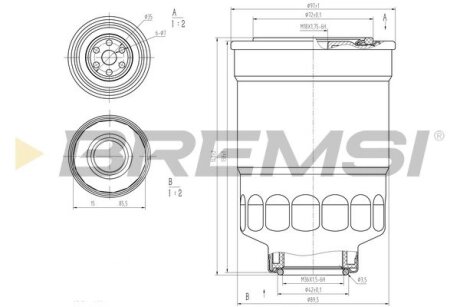 Фільтр паливний Nissan 1.7-3.2D BREMSI FE0799