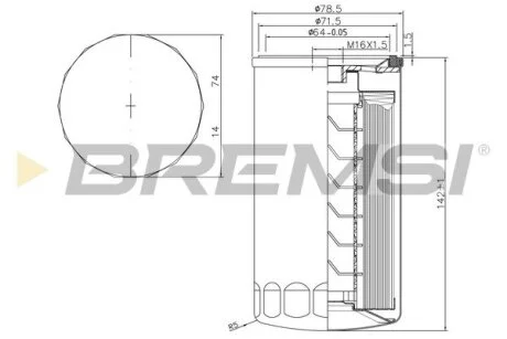 Фільтр паливний BMW 3 (E36)/5 (E34/E39)/7 (E38) 2.5D 91-04 (M51) BREMSI FE1314
