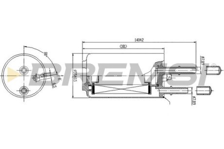 Фільтр паливний Volvo S60/S80/V40/V60/V70 06- (h=134mm) BREMSI FE2335