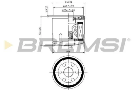 Фильтр масляный Renault Kangoo 1.2 97-09 (бензин) BREMSI FL0028