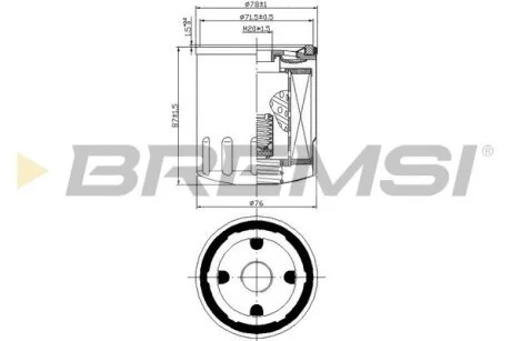 Фільтр масляний Citroen Berlingo/Peugeot Partner/Fiat Scudo 1.8/1.9D/1.4i/1.8i 96-99 BREMSI FL0030