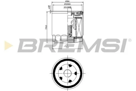 Фільтр масляний VW Caddy IV 1.0-1.6TSI / Golf VI/VII/Seat 16- BREMSI FL0033