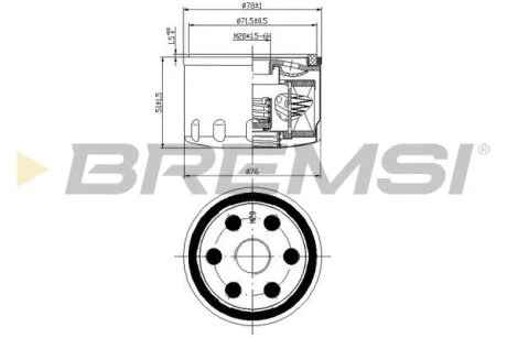 Фільтр масляний Renault Kangoo/Trafic/Opel Vivaro 1.9D/1.5dCi/1.4i/1.6i (низький) BREMSI FL0140