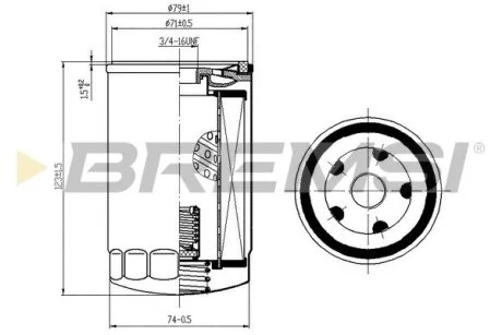 Фільтр масляний Jeep Cherokee/Grand Cherokee 3.7 01-10/Jaguar S/X-Type/XF/XJ 2.5/3.0 V6 99- BREMSI FL1306