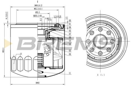 Фільтр масляний Opel Astra F 1.7TDS 91-98/Mitsubishi Lancer III 1.8D 85-92 BREMSI FL1818