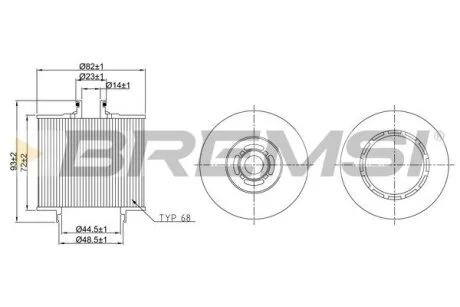 Фильтр масляный Volvo XC40 1.5 18- (OE line) BREMSI FL2544