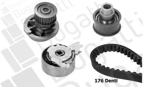 Комплект ГРМ + помпа Opel Astra F/G/Vectra A 1.7 CDTI 88-05 (24/176z) BUGATTI KBU7202A