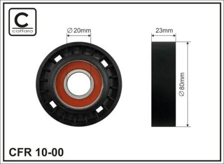 (80x20x23)Ролiк Fiat Ducato 94- Fiat Tipo. Tempra 90- CAFFARO 10-00