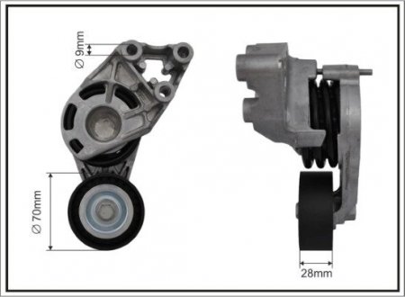 Натяжник пояса поликлинового Skoda/VW/Audi 1.2 TDi, 1.4TDi CAFFARO 118087SP