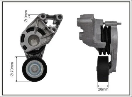 Натяжник паса поліклинового Skoda/VW/Audi 1.2 TDi, 1.4TDi CAFFARO 118087SP