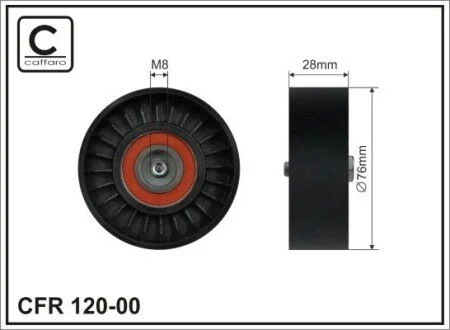 Ролік натягу 76x17x28 Audi A4/A6 1.6/1.8T/2 CAFFARO 120-00