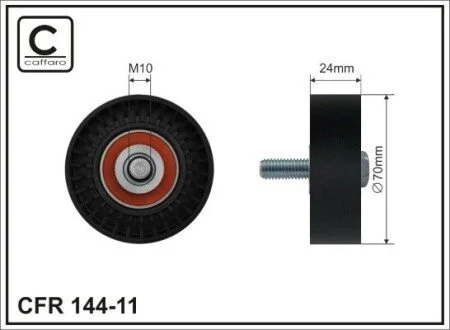 (70x10x25.5) Ролик паска поліклин.Ford Mondeo II, Focus I, Maverick, MAZDA Tribute, 1.6/1.8/2.0 09.96- CAFFARO 144-11