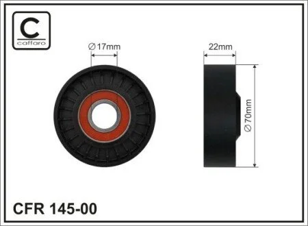 70x17x22 Ролик натяжний генератора Rover 75 99- CAFFARO 145-00