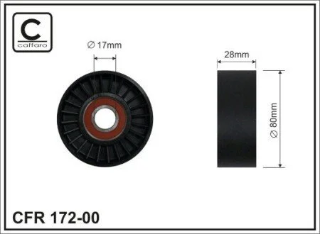80x17x28 Ролик натягу Bmw E39 535/540 M62 X5 E63 99- CAFFARO 172-00