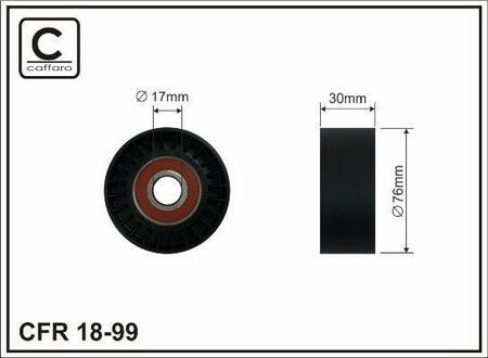 Ролик Chrysler 2,4-2,5-3,3 (76x17 гладкий) CAFFARO 18-99