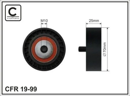 70X10X25 Ролик натягу паска Bmw 3/5 320/323/325/328/330 94- CAFFARO 19-99