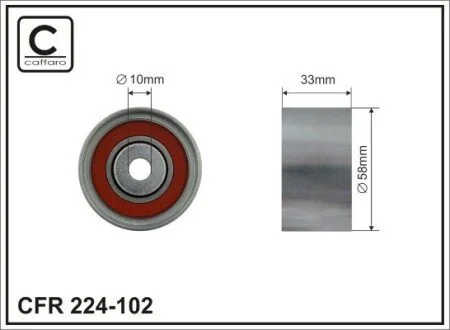 58x10x33 Ролик направляючий паса ГРМ Mazda 6 2.0DI 02- CAFFARO 224-102