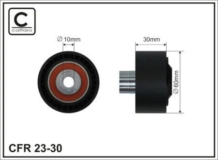 (60x10x30) Ролик PSA/Ford 1.4 HDi/TDCi 1.6HDi 01- CAFFARO 23-30