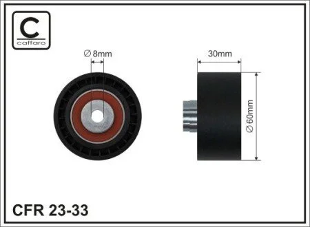 Ролик(60x8x30) ГРМ Peugeot 206/307 1.6 (TU5JP4) 00- CAFFARO 23-33