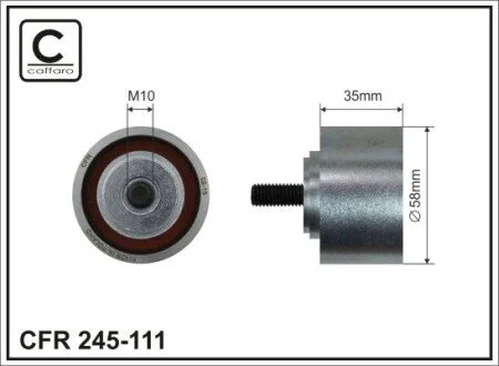 (58x10x35 metal) Ролик обводний Chrysler Voyager 2,4 1995-2004 CAFFARO 245-111