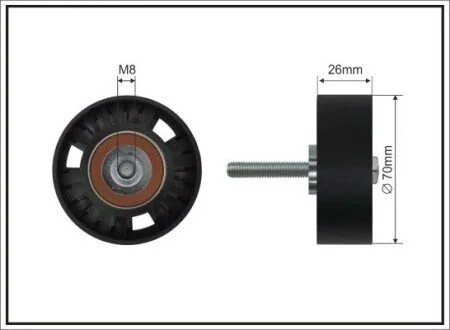 ROLKA PASKA MICRO-V 70X8X26 SELF-COOLING CAFFARO 26403SC