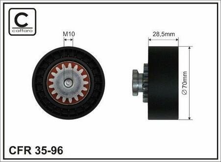 70x10x28 Ролик натяжний Citroen C15 1.9D 00-05 CAFFARO 35-96