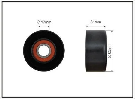 Ролик паска приводного hyundai sonata v(nf) 2.4 05- (65x17x29,5 metal) CAFFARO 366-00