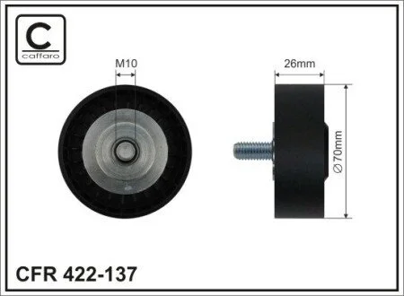 70x10x26 Ролік паска генерат. BMW E60/65/66 4,0-4,5i 01- CAFFARO 422-137