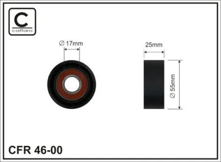 Ролик(54x17x26 пластик) Ford/Citroen/Peugeot 1.4/1.6HDi 01- CAFFARO 46-00