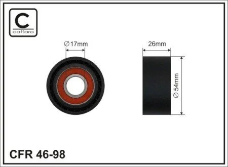 Ролик ремня генератора паразитный, OM651 2.2CDI (26x54) CAFFARO 46-98