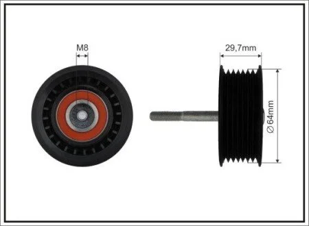 64x17x26 Ролик DB E W211, S220, M W163 400CDI 06.00- CAFFARO 500028