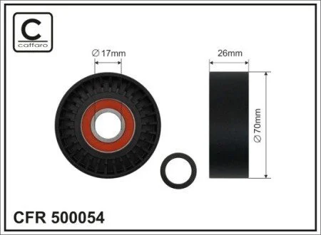 70x17x26 Натяжник паска генератора MB Sprinter 3.0 CDI CAFFARO 500054