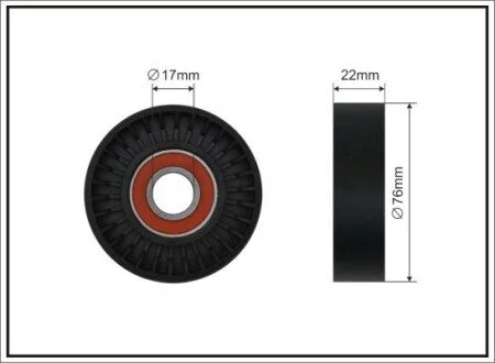 76x17x22 Натяжник паска DB Klasa A (W169) - A 160/ A 180/ A 200 CDI 04-, KLASA B (W245) - B 180 CDI 200 CDI 04-12 CAFFARO 500056