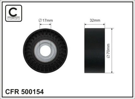 70x17x31 metal Ролик BMW 5 (F10), 7 (F01, F02, F03, F04), X3 (F25) 2.5/3.0 06.08- CAFFARO 500154