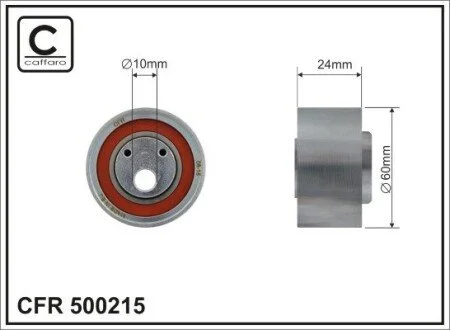 60x10x24 metal Натяжний ролік Audi 100/A6 2,5TDI 94- CAFFARO 500215 (фото 1)