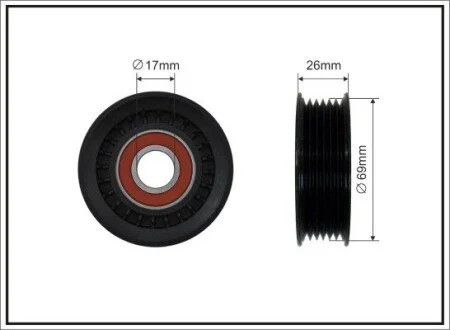 Ролик 6PK 69*17*22.5 CAFFARO 500219