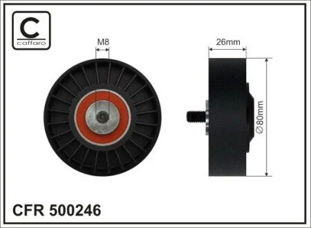 80x8x26 Ролик натягу Peugeot Boxer 96 CAFFARO 500246