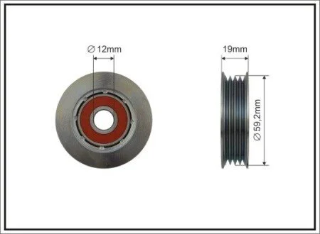 Rolka napinacza 59,2x12x15 metal CAFFARO 500506