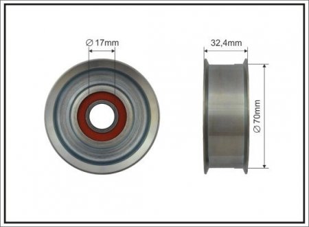 (70x17x26,5) Ролик натяжний Nissan 350 Z (Z33) 05-/GT-R (R35) 09- CAFFARO 500536