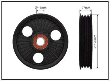 Сам ролик(127x17x22) Citroen C4 Peugeot 307 2.0 16v (EW10J4) 02- CAFFARO 91-00