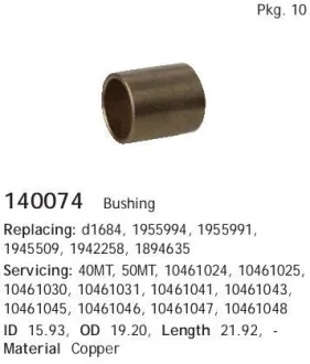 Втулка металева CARGO 140074